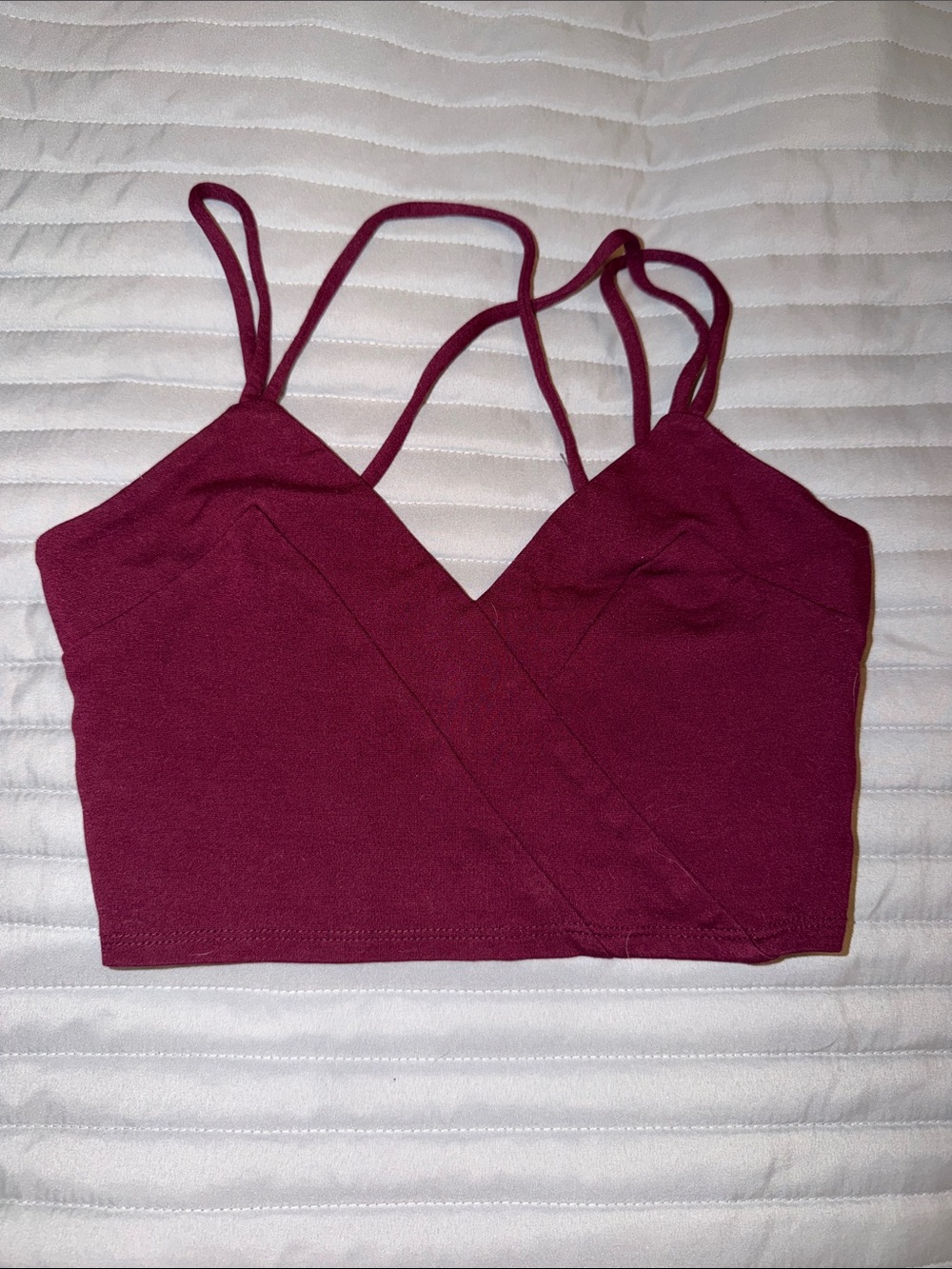 Women’s Strappy Wrap Crop Top - Burgundy